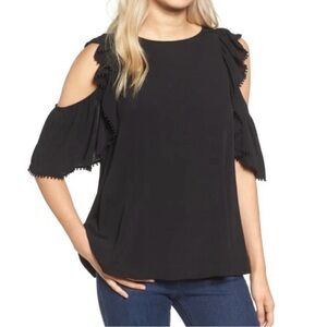 Rebecca Minkoff cold shoulder black top